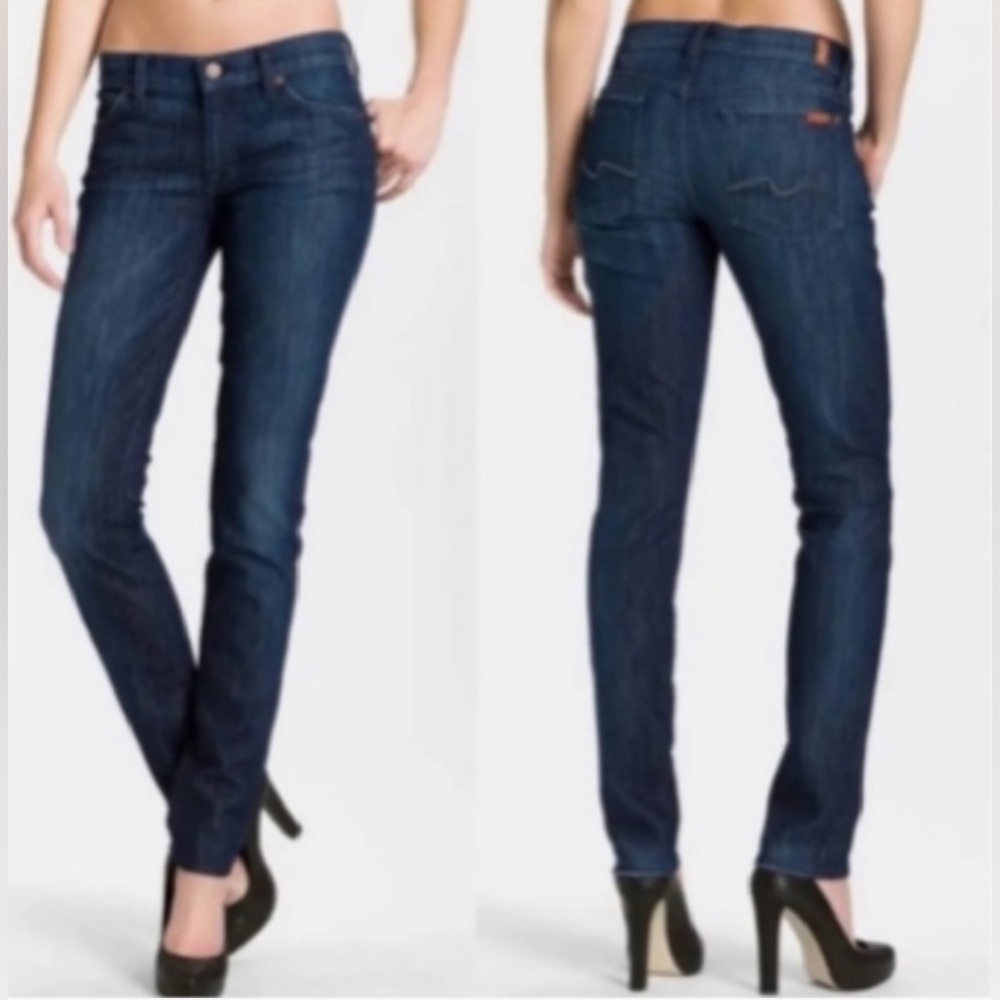 7 For All Mankind Roxanne Ankle Straight Leg Raw Hem | Sz 27